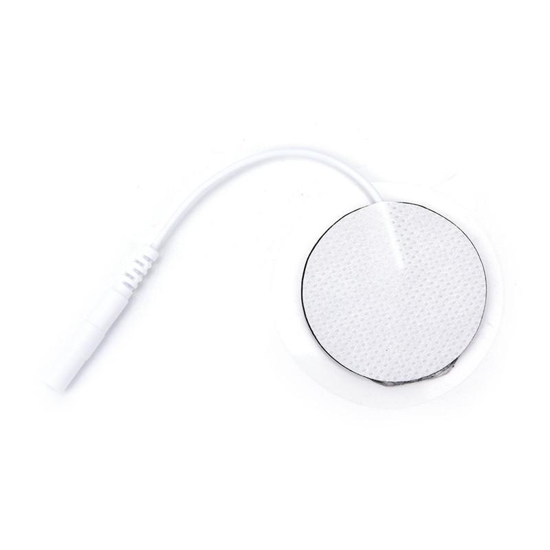 30pcs Patches 4cm Round Non-woven Reusable Adhesive Gel Electrode Pads for TENS EMS Electric Body Massage with 2.0mm Pin Cable