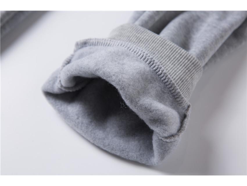 Herren einfarbiger Fleece-Pullover-Hoodie & Sweatpants-Set