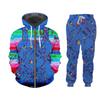 Horror-Charakter Geistpuppe Chucky Cosplay Hoodie & Hosen-Set