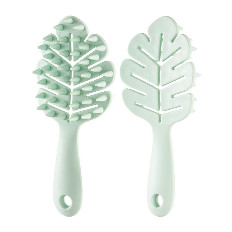 1Pc Leaf Shampoo Brush Scalp Massage Brush Head Washing Comb Two-sided Hair Massager Bath Brushes Body Scrubber Hair Accessories