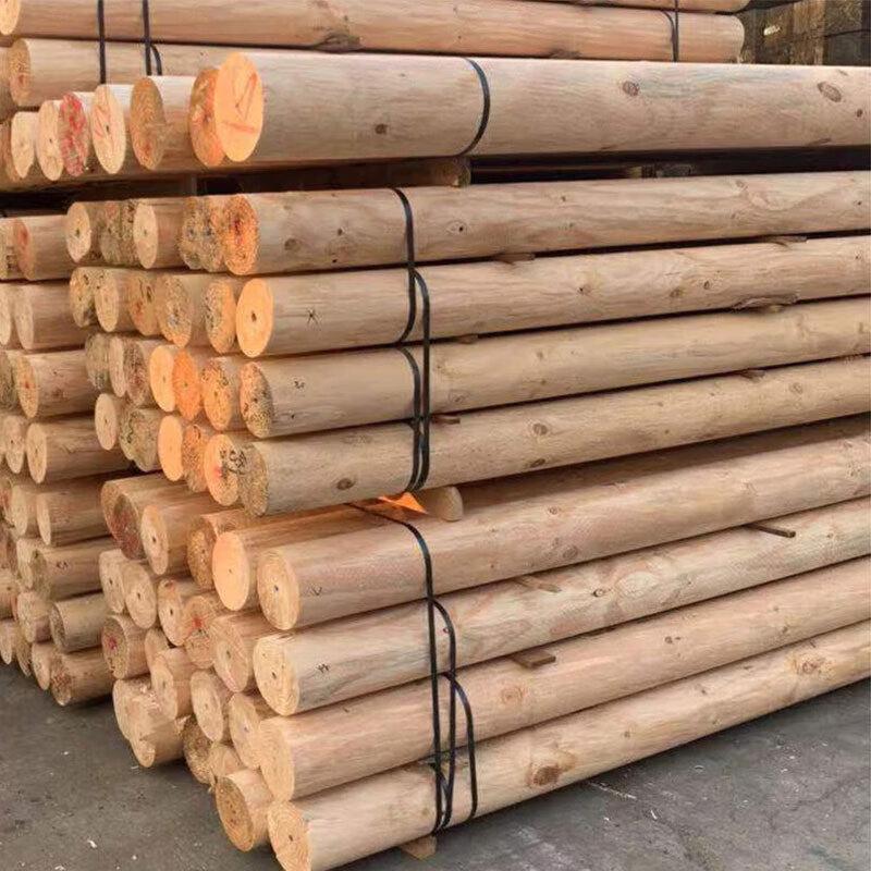 Anti-Corrosion Pine Solid Round Wood Beam - 4m Length