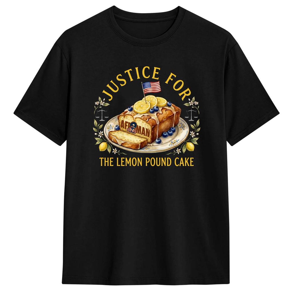 AfroUnisex Justice for Lemon Pound Cake T Shirt Leisure T Shirts ShortSleeve Y2K Basic Tshirt Summer Cotton Oversize Top Tees