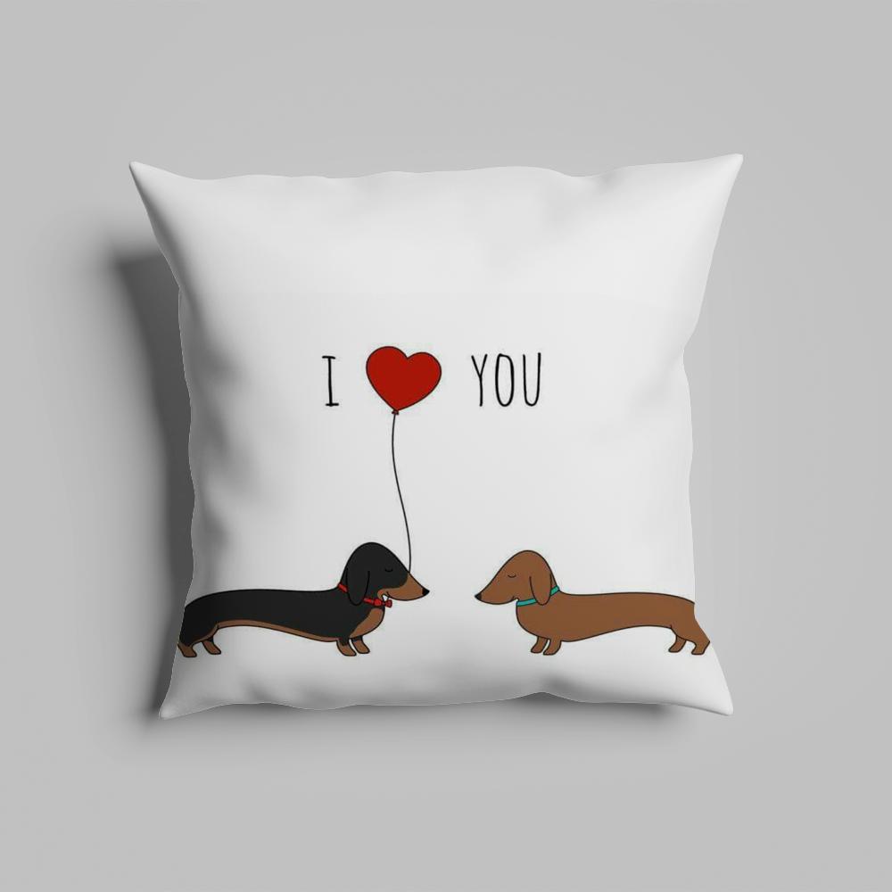 

Pillow Case luxurious home office, sofa decorative Multi sized car seat cushions, pillowcases Cartoon Dachshund 12x12Inch