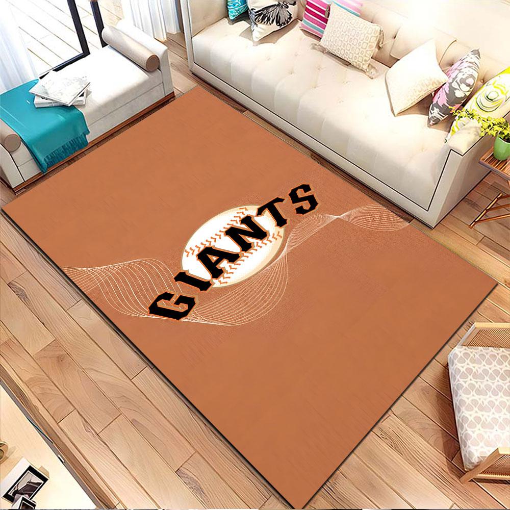 "GIANTS Baseball Logo On Orange Background" Patterned Carpet, Non Slip Mat Suitable for Living Room and Bedroom Sofas