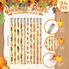 Sabary 48 Pcs Fall Pencils Thanksgiving Silicone Bracelets Set Thanksgiving Party Favors Maple Leaf Pencils Bulk Turkey Wristbands Pumpkin Bracelet