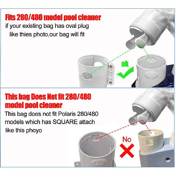 280 480 Pool Cleaner Bags Fit K13/k14/K16/TR28P/280/280 Tank Trax/480 Pool Cleaner, All Purpose Bags (280 480-3 Pack)