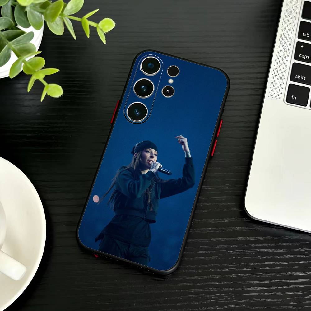 Singer E-Young Miko Phone Case For Samsung S26,S25,S24,S23,S22,S30,S21,Ultra,Plus,FE 5G Black Soft Cover