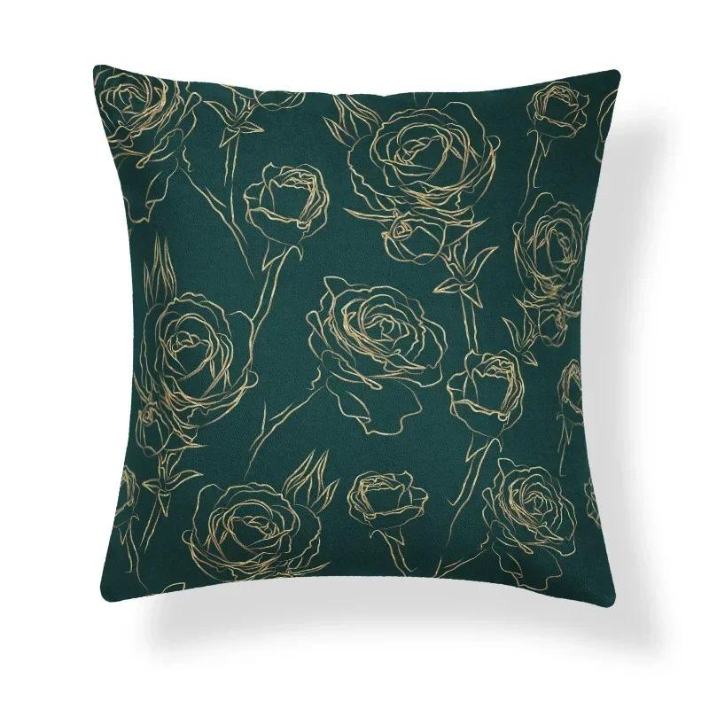 Retro Ethnic Style Art Pattern Light Luxury Gold Bedroom Living Room Sofa Seat Decorative Cushion Cover Geometric Pillowcase