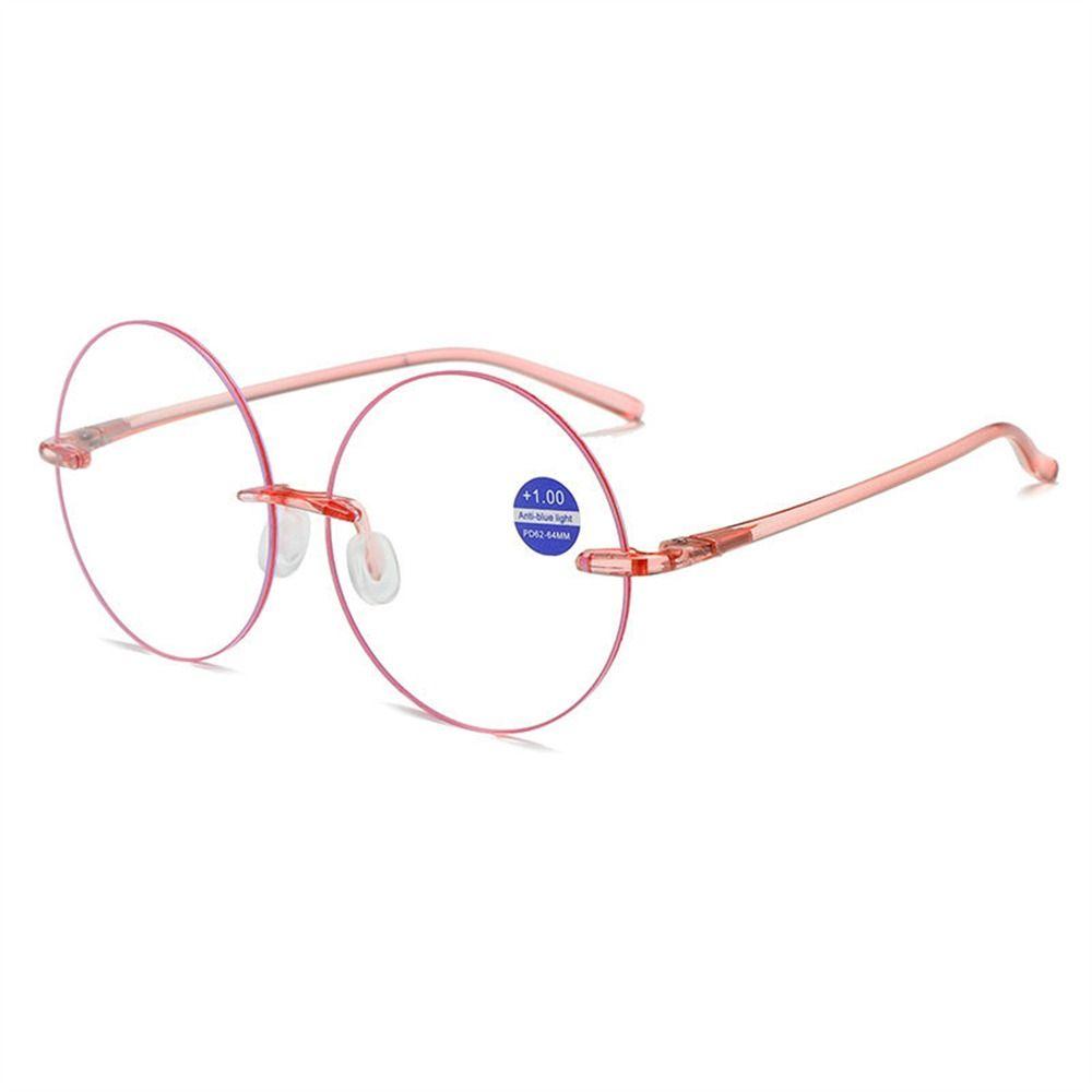 Portable Anti Blue-Ray Reading Glasses Round Frame High-Definition Far Sight Eyewear Ultralight Vision Care Senior Citizens