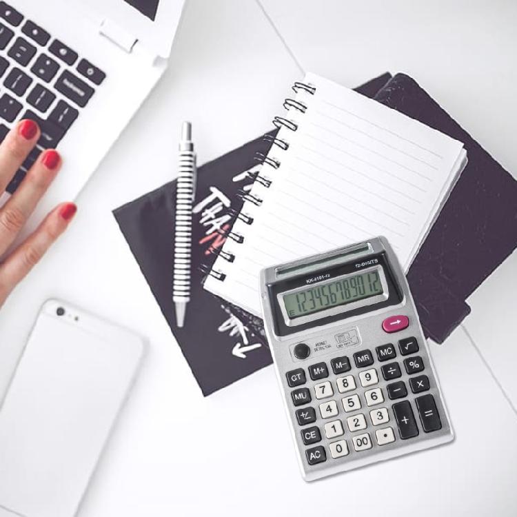 Professioneller Doppelbildschirm-Taschenrechner 12 Ziffern Genauigkeit Langlebigkeit ABS-Konstruktion Für Teammeetings Und Budgetverwaltung