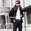 Mens Short Winter Fur Coat Thick Warm Faux Jacket With Fox Collar Slim Fit Casual Urban Style