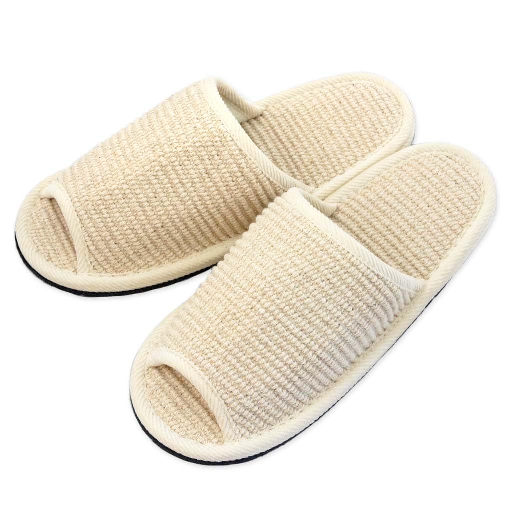 [Hakihaki Kobo - Slippers by CREO] Indian Cotton Slippers, Large, Felt Sole, Made In Japan, Quiet, Men's, Up To 27cm, Beige