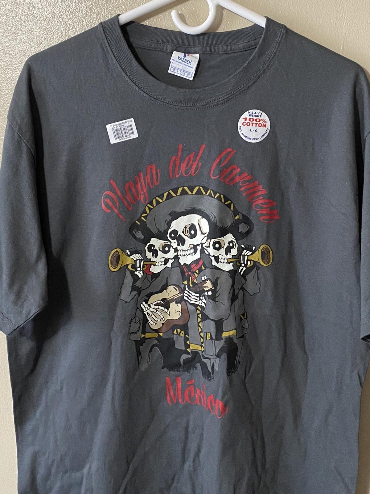 Skeleton Mariachi Band R-shirt Mexico New Large Gray Playa Del Carmen ? S разноцветный