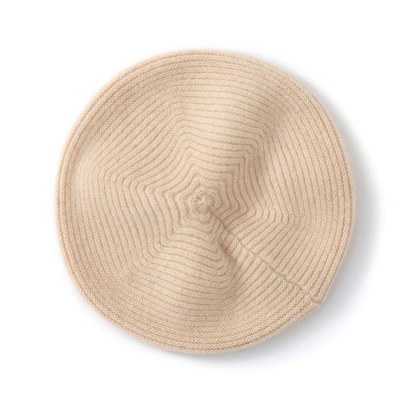 Women's Cashmere Knit Bucket Hat - Thick Autumn & Winter Wool Beret Wrap Cap