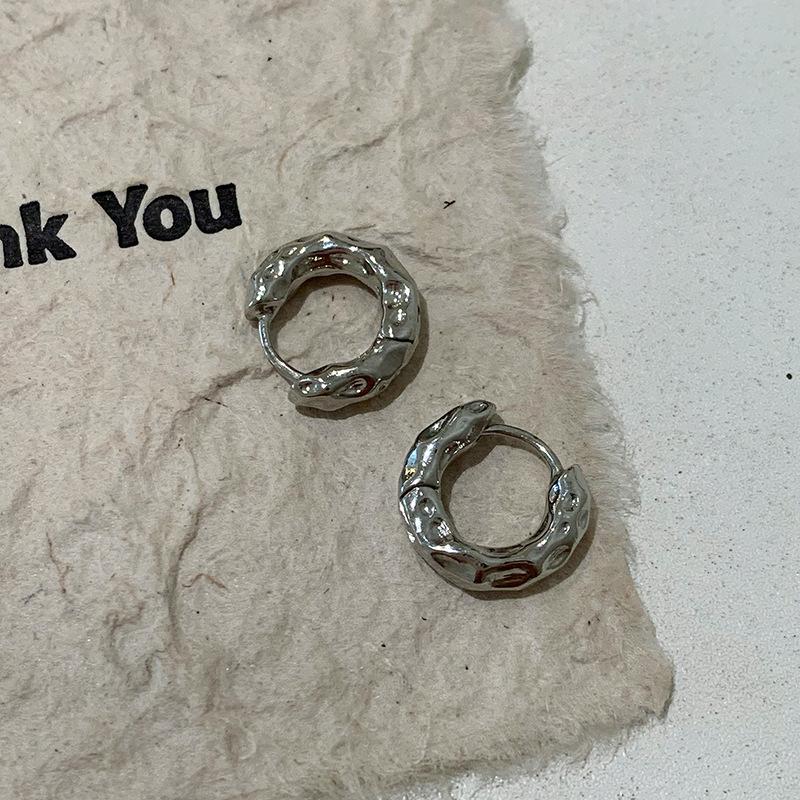 Европейские и американские серьги-неправильные круги, серебряные золотые серьги, серьги-гвоздики, серьги-кольца.