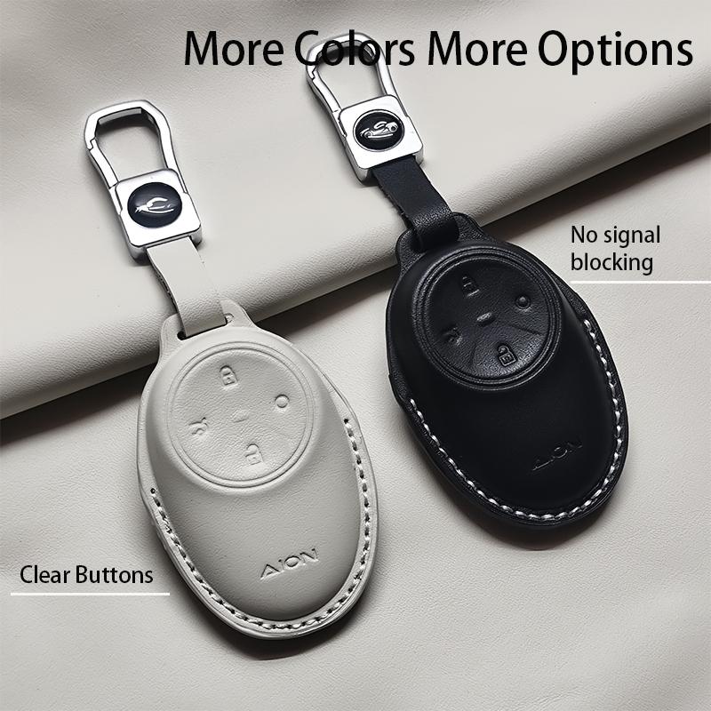 Genuine Leather Car Key Case Cover Fob For Gac Aion S Plus V Y Lx Ia5 Ge3 Ga3S Rex New Energy Trumpchi Keychain Durable