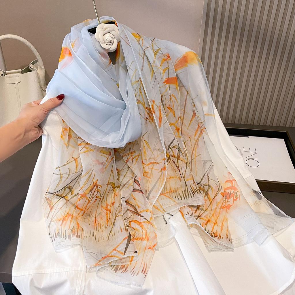 Seidenschal Foulard Damen Stirnband Luxus Hijab Frauen Weich Warm Pashmina Strandtücher Echarpe Schal Großes Wickeltuch Echarpe Bandana