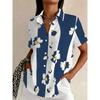 Camisa Minimalista de Verano con Estampado Digital Floral Camisa de Botones Superior para Vacaciones en la Playa Hawaiana Camisa Casual para Mujer