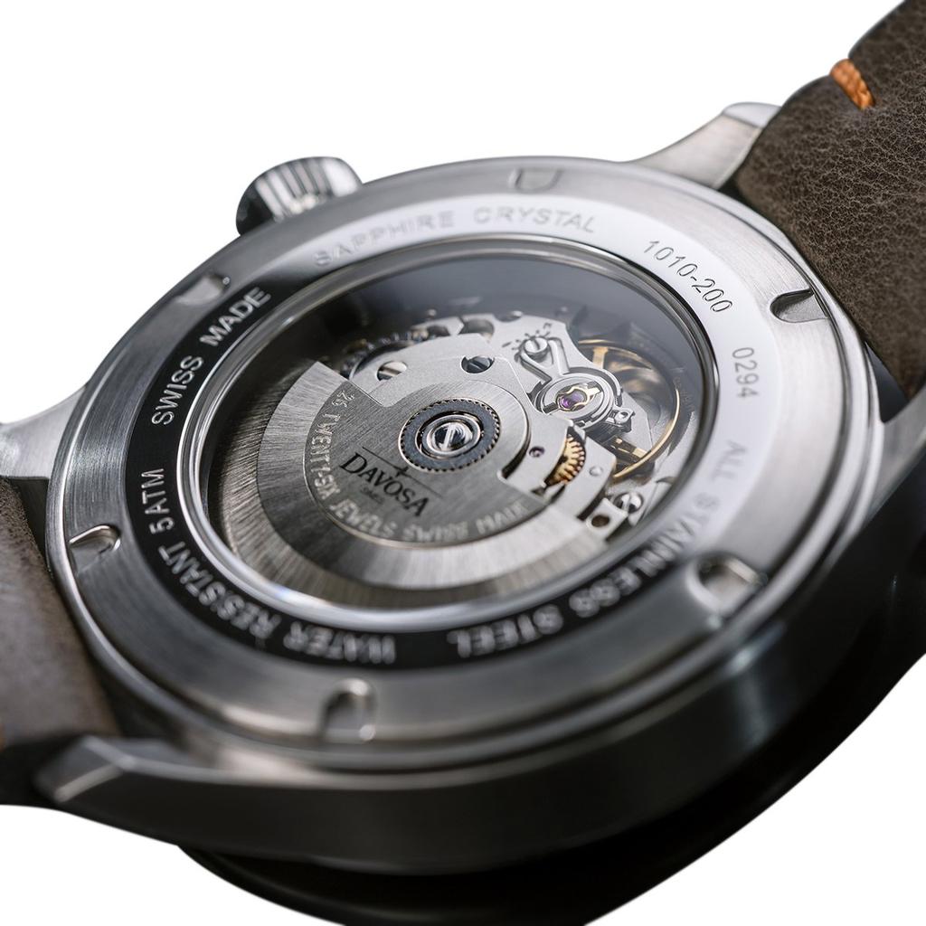 Davosa Neoteric Pilot Automatic Watch with Date Swiss-Made Display, Men's, Orange, 161.565.96