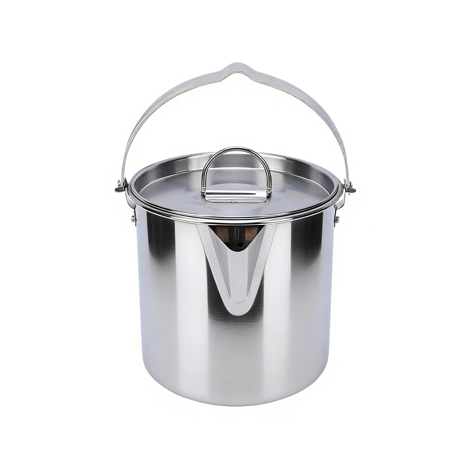 Camping Kettle Portable Coffee Tea Pot Outdoors 1.2L Foldable Handle with Lids for Hiking Picnic Cw 307 Outdoor Water