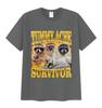 Funny Tummy Ache Survivor Raccoon Meme Print Tee Shirt Unisex Wounisex Humor Cute Oneck Tshirts Fashion High Quality Cotton T Shirts