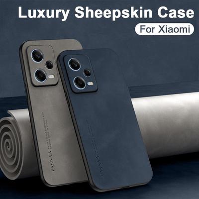 Xiaomi Redmi Note 13s 13 12s 12 11s 11 Pro Pro+ 12C 13C Luxury Genuine Lamb Leather Skin Case Matte Shockproof Soft Silicone Cover