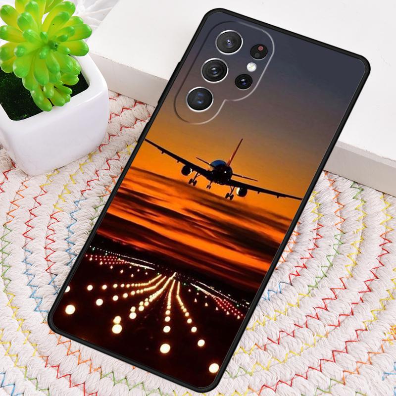 Travel aircraft airport runway TPU Phone Case For Samsung Galaxy note 10 pro S26 S25 S24 S23 S22 Ultra Plus S21 FE S20 Cover