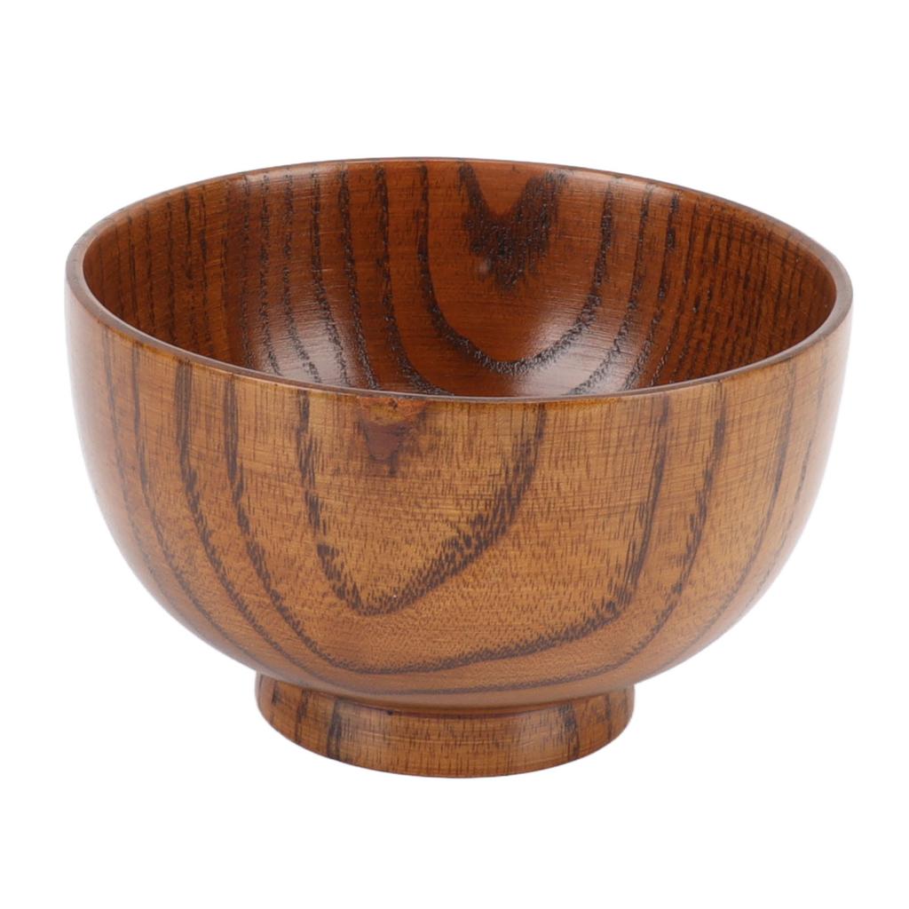 Handmade Wood Bowl Japanese Style Wooden Bowl Serving Tableware for Noodles Rice Soup Dip Salad