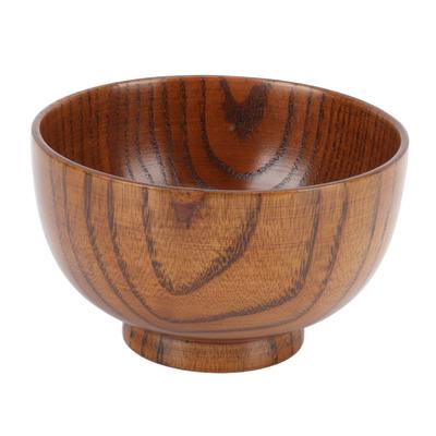 Handmade Wood Bowl Japanese Style Wooden Bowl Serving Tableware for Noodles Rice Soup Dip Salad