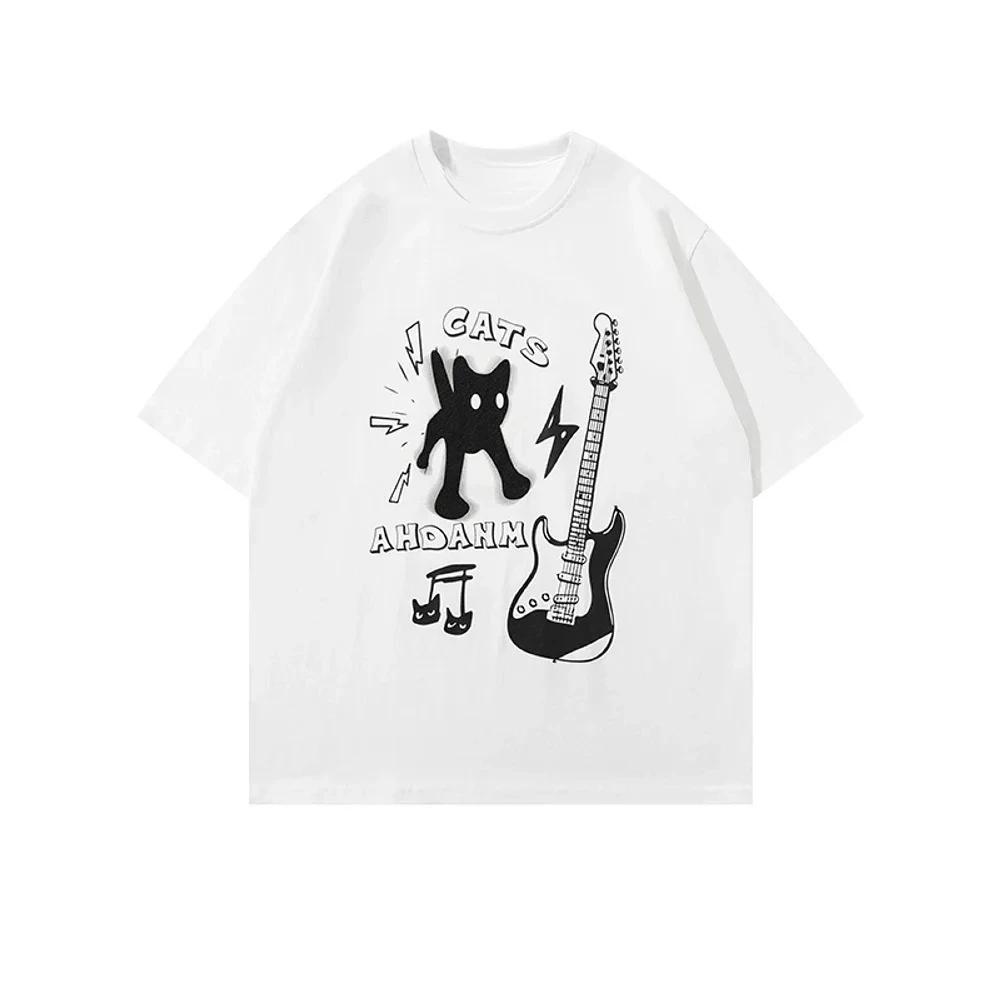 Kätzchen Avatar Bluse Damen T-Shirt Weiblich Y2k Kleidung Mädchen Kawaii Oberteile Haustier Druck Streetwear Niedliche Katze Grafik Kleidung
