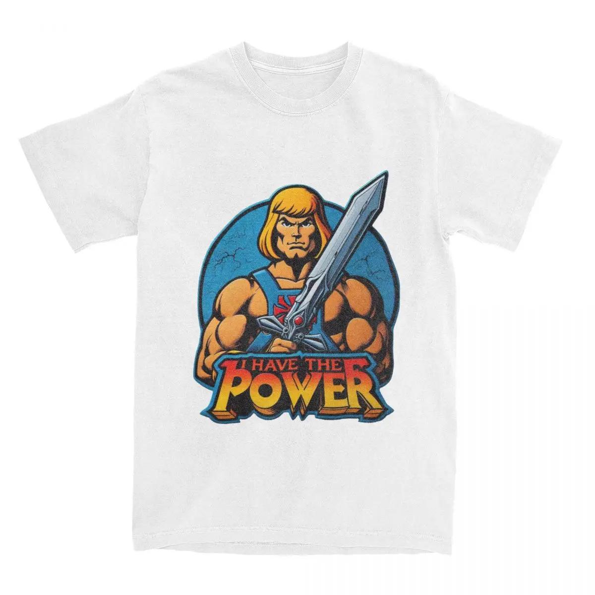 

Мастера Вселенной Power Guy He-Man Футболка Одежда Мужчины Женщины Хлопок Юмор He Man Мультфильм Футболки Одежда с коротким рукавом XXXXXL белый