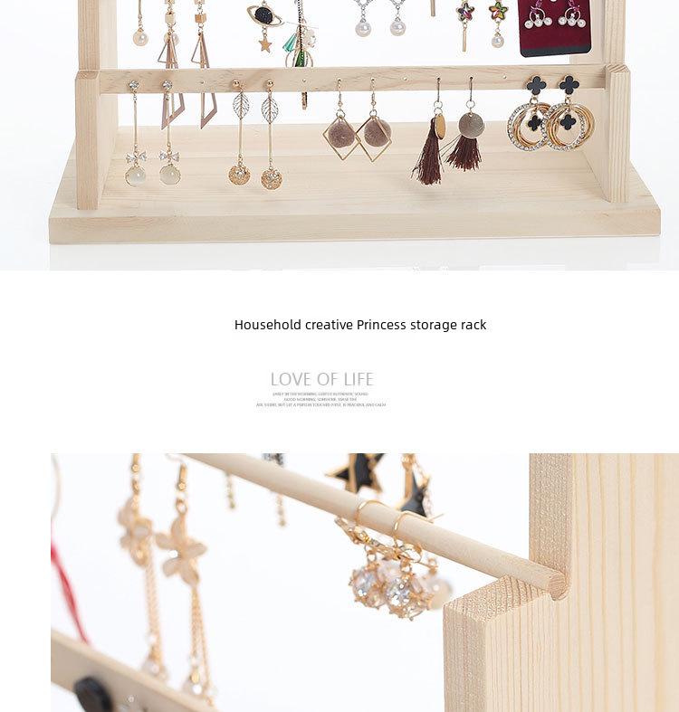 Solid Wood Jewelry Display Stand: Earring, Necklace & Bracelet Organizer.