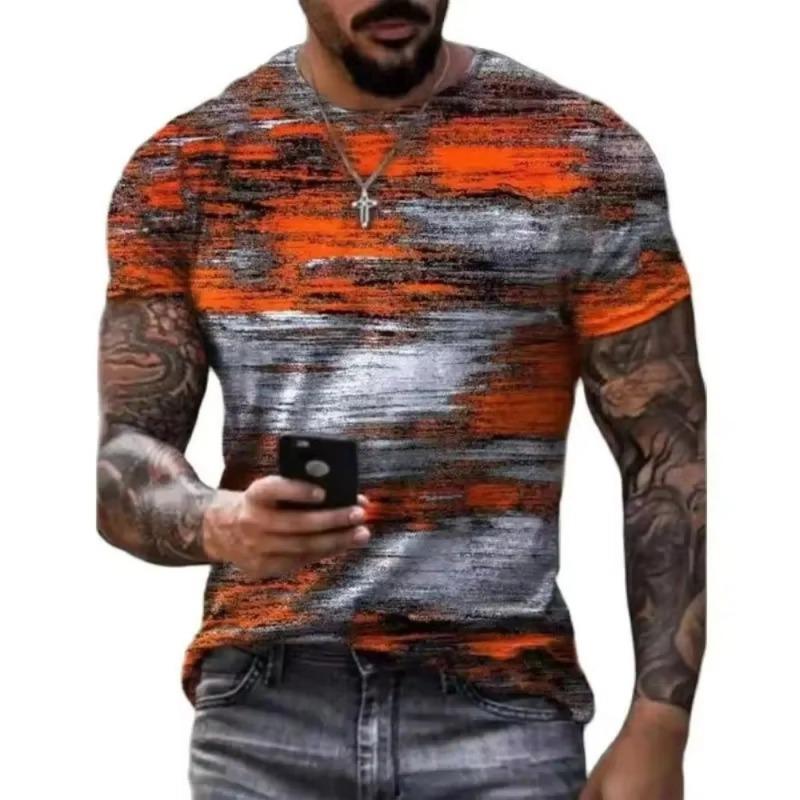 

Men s Casual and Chic Stripe Pattern Print T-Shirt with Crew-Neck Short Sleeve Cool 5XL