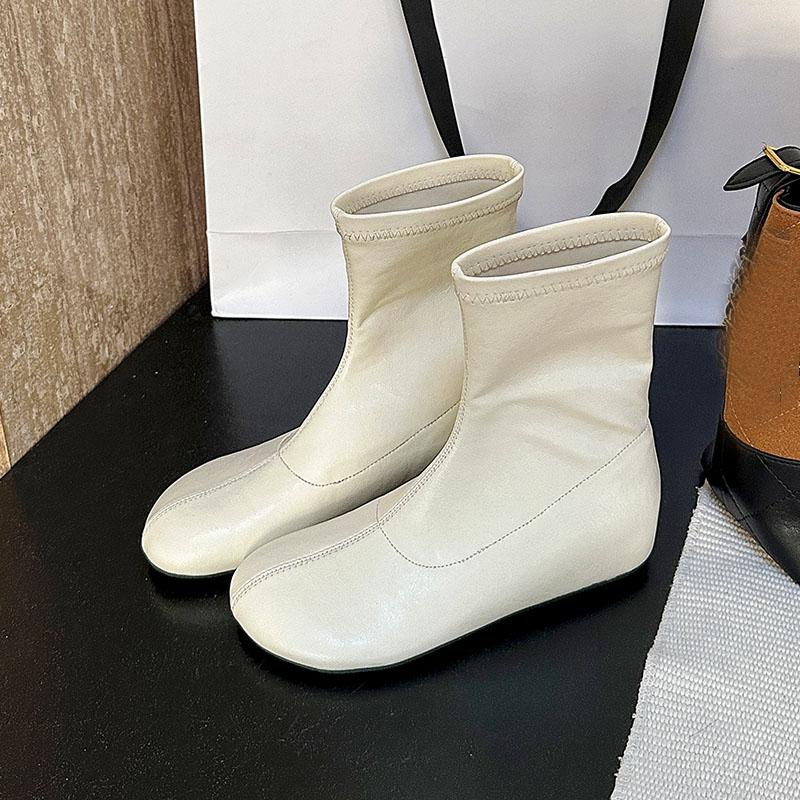 Female Height Increasing Shoes Ladies Modern Short Boots Round Toe Elastic Women Ankle Stretch Boots Slip On Shoes