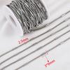 2M 1M 0.5M Hip Hop Black PVD Stainless Steel Box Tube Cable Beaded Chains DIY Men Necklace Jewelry Making Bracelet Supplies Bulk