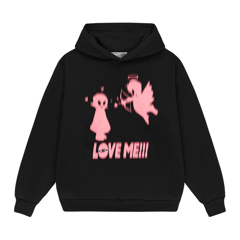 

Little Devil Retro Funny Phantom Graffiti Hooded Sweatshirt Black L