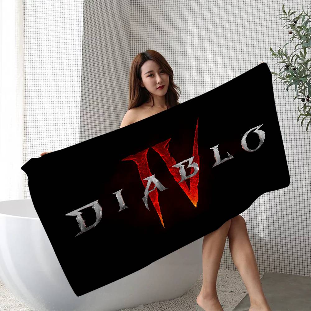 Classic Game D-Diablo Microfiber Blanket Quick Drying Beach Towels Oversized Printing Super Absorbent Pool Towel Blanket