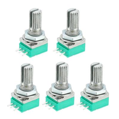 5PCS RK097N B1K B5K B10K B20K B50K B100K B500K Axe 3 broches 15mm Potentiomètre d'étanchéité pour amplificateur Interrupteurs industriels