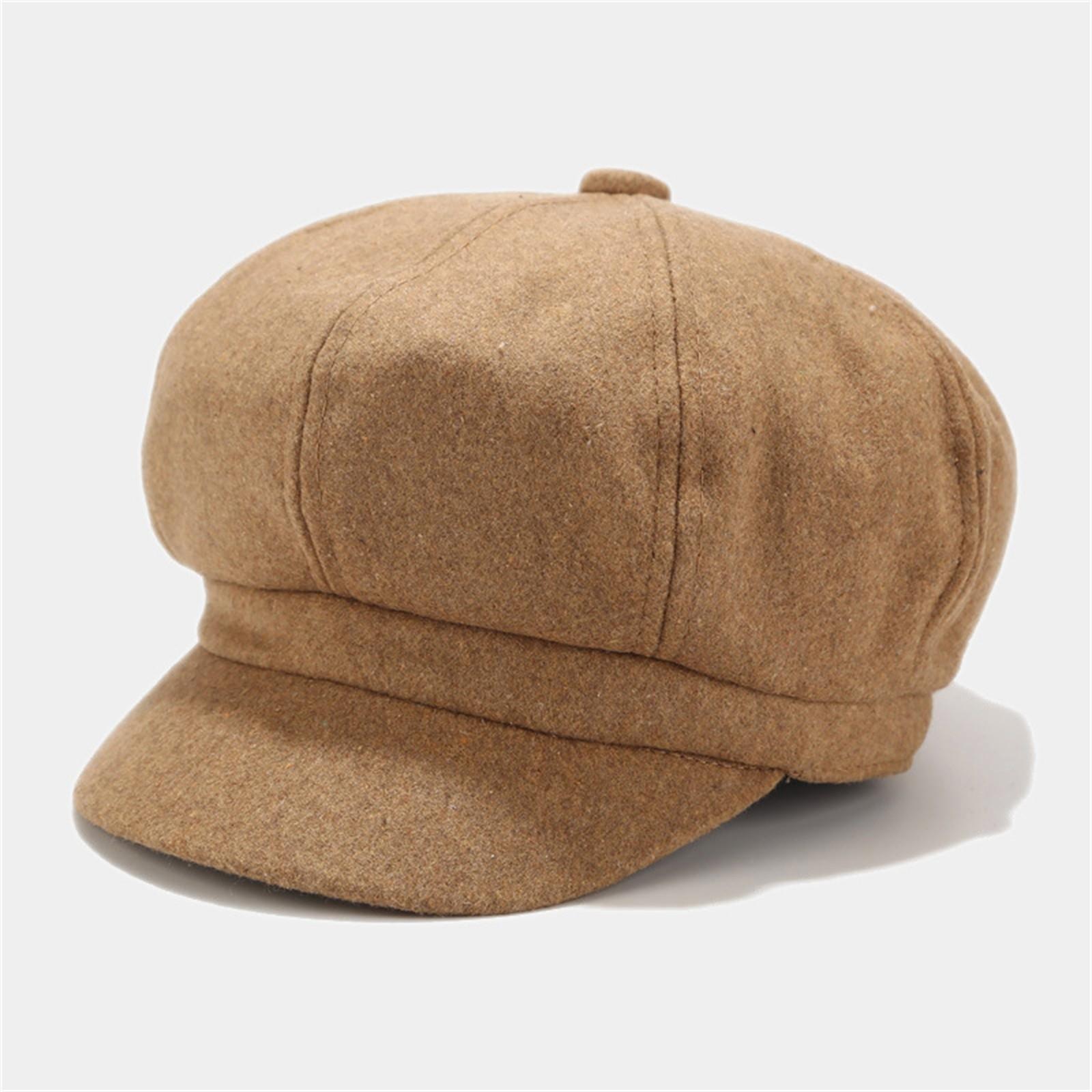 

Женская восьмиугольная шапка из однотонной шерстяной ткани M хаки