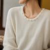 Women's Cashmere Sweater Qinghe Cashmere 30% Cashmere 70% Wool Autumn and Winter Pullover Warm and Fashionable