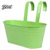Metal Flower Pots with Hooks Hanging Planter Pot Drainage Holes Detachable Hooks Balcony Railing Planter Boxes Plant for Garden Fence Indoor