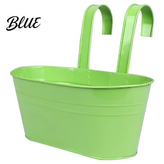 Metal Flower Pots with Hooks Hanging Planter Pot Drainage Holes Detachable Hooks Balcony Railing Planter Boxes Plant for Garden Fence Indoor