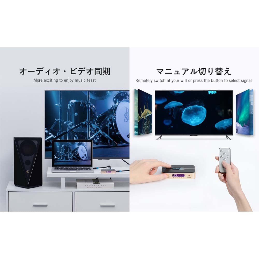 VENTION Dystrybutor HDMI Selektor 5 Wejść 1 Wyjście Konwerter 4K Wiele Urządzeń Łatwe Przełączanie Konwersja Przełącznik