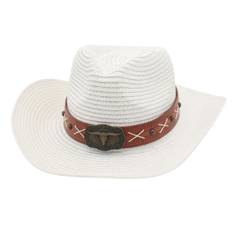 New adjustment soft denim straw hat ethnic style big brim top hat men's and women's outdoor sun hat