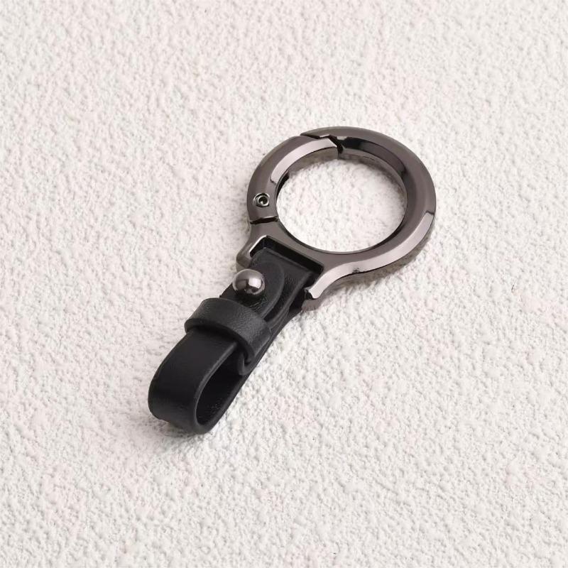 Leather Car Keychain Pendant Key Ring Chain Hanging Men Women Gift Universal Durable Metal Ring Creative Keychain Car Styling