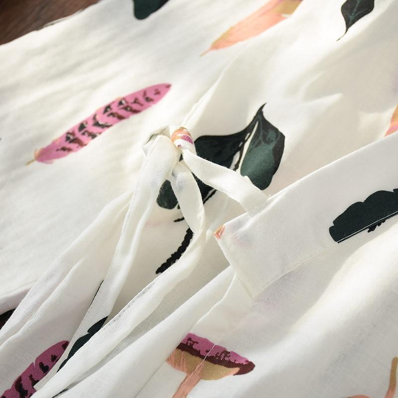 Summer Japanesestyle Kimono Pajamas New 100 Cotton Gauze Pajamas Nightgown Ladies Spa Yukata Homewear Long Pajamas Women
