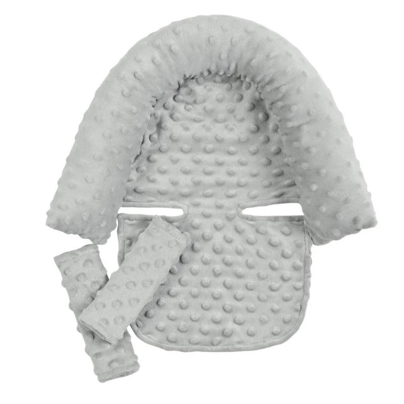 Baby Car Safety Head Support Pillow with Matching Seat Belt Strap Covers Baby Carseat