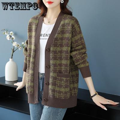 Strickjacke für Damen mittleren Alters, Jacke, Pullover, lockere Übergröße, Strickpullover, Frühlings- und Herbstoberteil