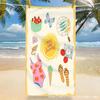 Seestern Blume Strandtuch Böhmischer Stil bedruckte Ultrafeinfaser Handtuchdecke, saugfähiges schnell trocknendes Strandpooltuch