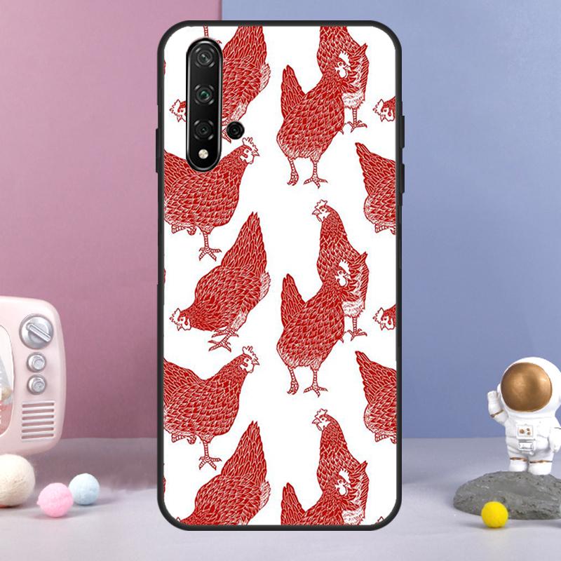 

Cartoon Chicken Rooster For Huawei Nova 3i 7i 8i 11i 12i 9 10 SE Y60 Y61 Y70 Y72 Y73 Y90 Y91 P20 P40 P30 Lite Case Nova 11 Pro